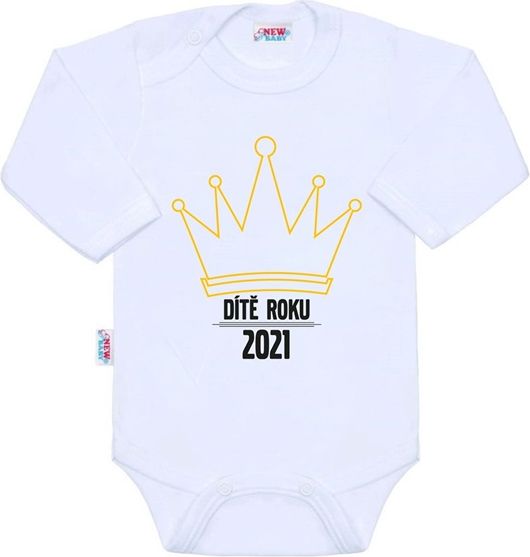 NEW BABY | S potiskem | Body s potiskem New Baby Dítě roku 2021 | Bílá | 50 - obrázek 1
