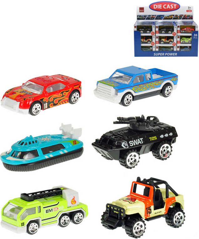 Lamps Auto kovové 7cm 1:64 volný chod 6 druhů v krabičce - obrázek 1