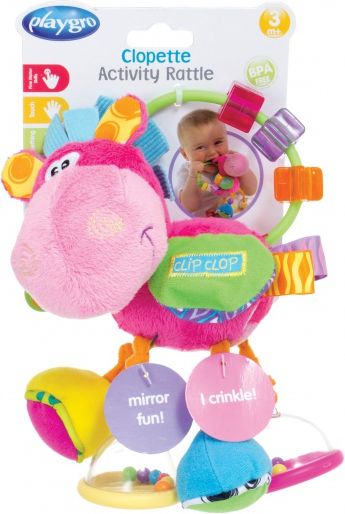 Playgro - Chrastítko oslík růžový - obrázek 2
