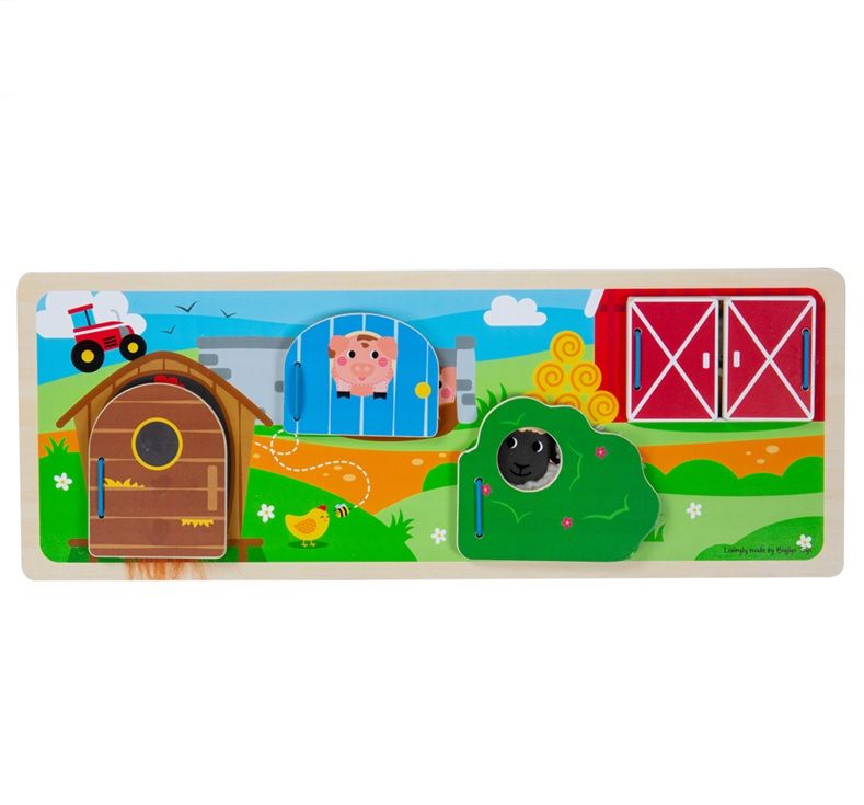 Bigjigs Toys Senzorické puzzle farma - obrázek 1