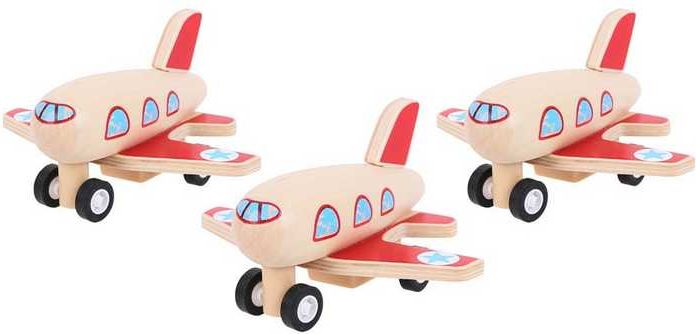 Bigjigs Toys Dřevěné natahovací letadlo 1 ks - obrázek 1