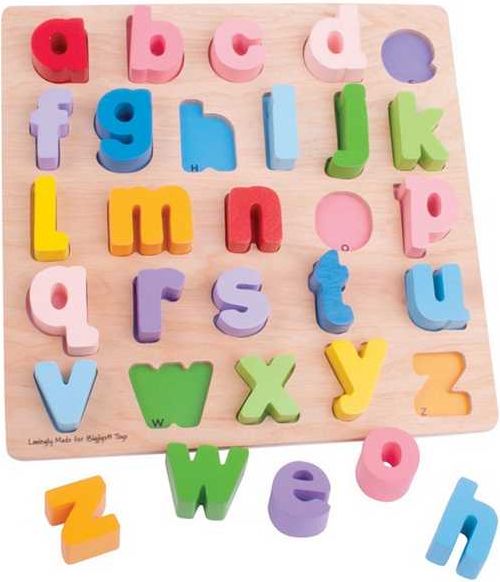 Bigjigs Toys Bigjigs Baby Dřevěné puzzle Abeceda malá písmena - obrázek 1