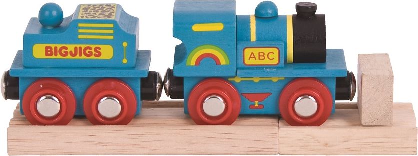 Bigjigs Rail Modrá mašinka s tendrem + 2 koleje - obrázek 1
