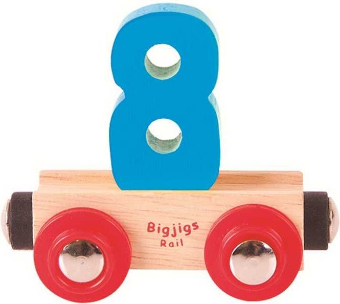 Bigjigs Rail vagónek dřevěné vláčkodráhy - Číslo 8 - obrázek 1