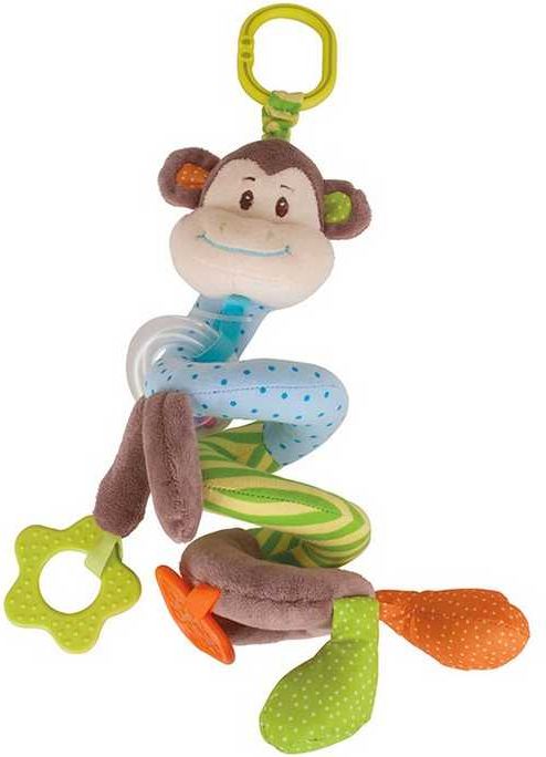 Bigjigs Toys Bigjigs Baby Textilní postavička spirála opička Cheeky - obrázek 1