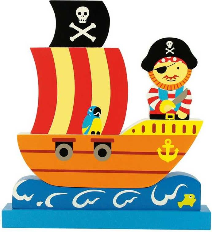 Bigjigs Toys Magnetické puzzle pirátská loď - obrázek 1