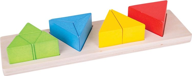 Bigjigs Toys Vkládací puzzle zlomky trojúhelníky - obrázek 1