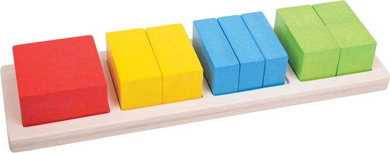 Bigjigs Toys Vkládací puzzle zlomky čtverce - obrázek 1