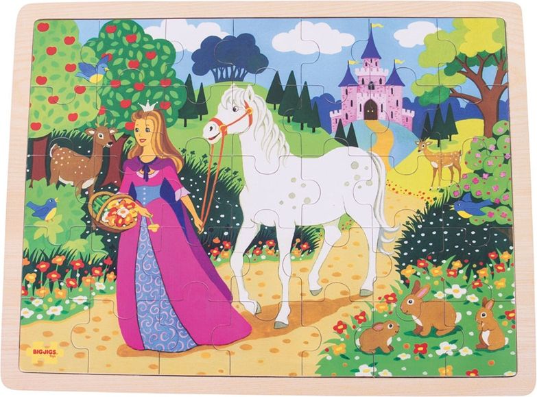 Bigjigs Toys Dřevěné puzzle princezna 35 dílků - obrázek 1