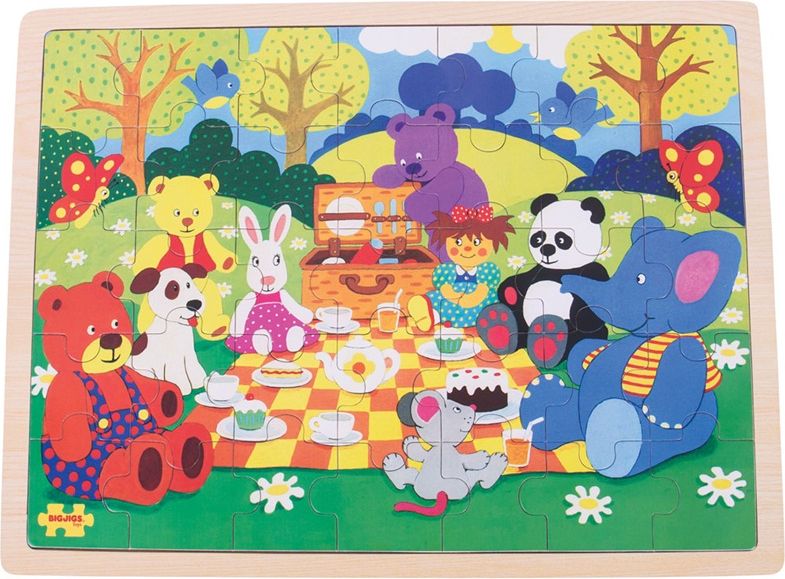 Bigjigs Toys Dřevěné puzzle piknik v parku 35 dílků - obrázek 1