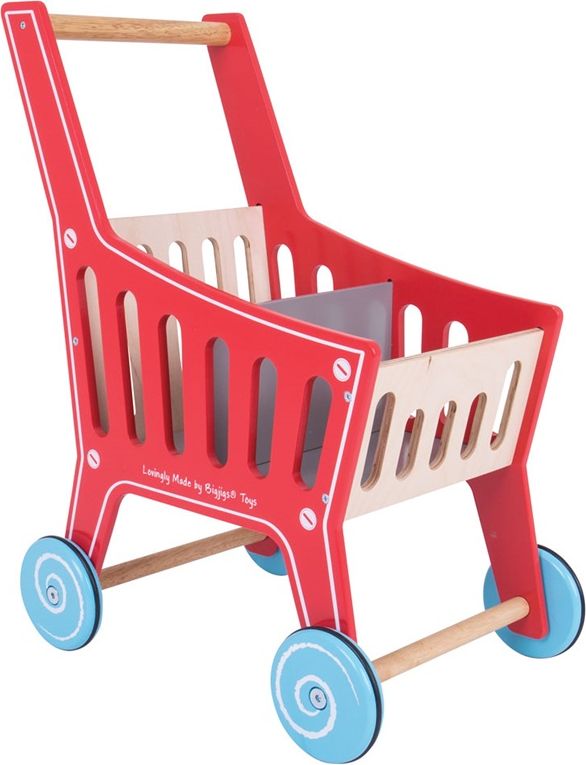 Bigjigs Toys Dřevěný nákupní vozík Supermarket - obrázek 1