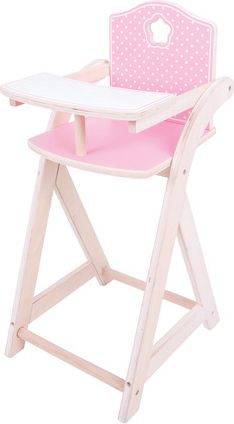 Bigjigs Toys Dřevěná krmící židlička pro panenky - obrázek 1