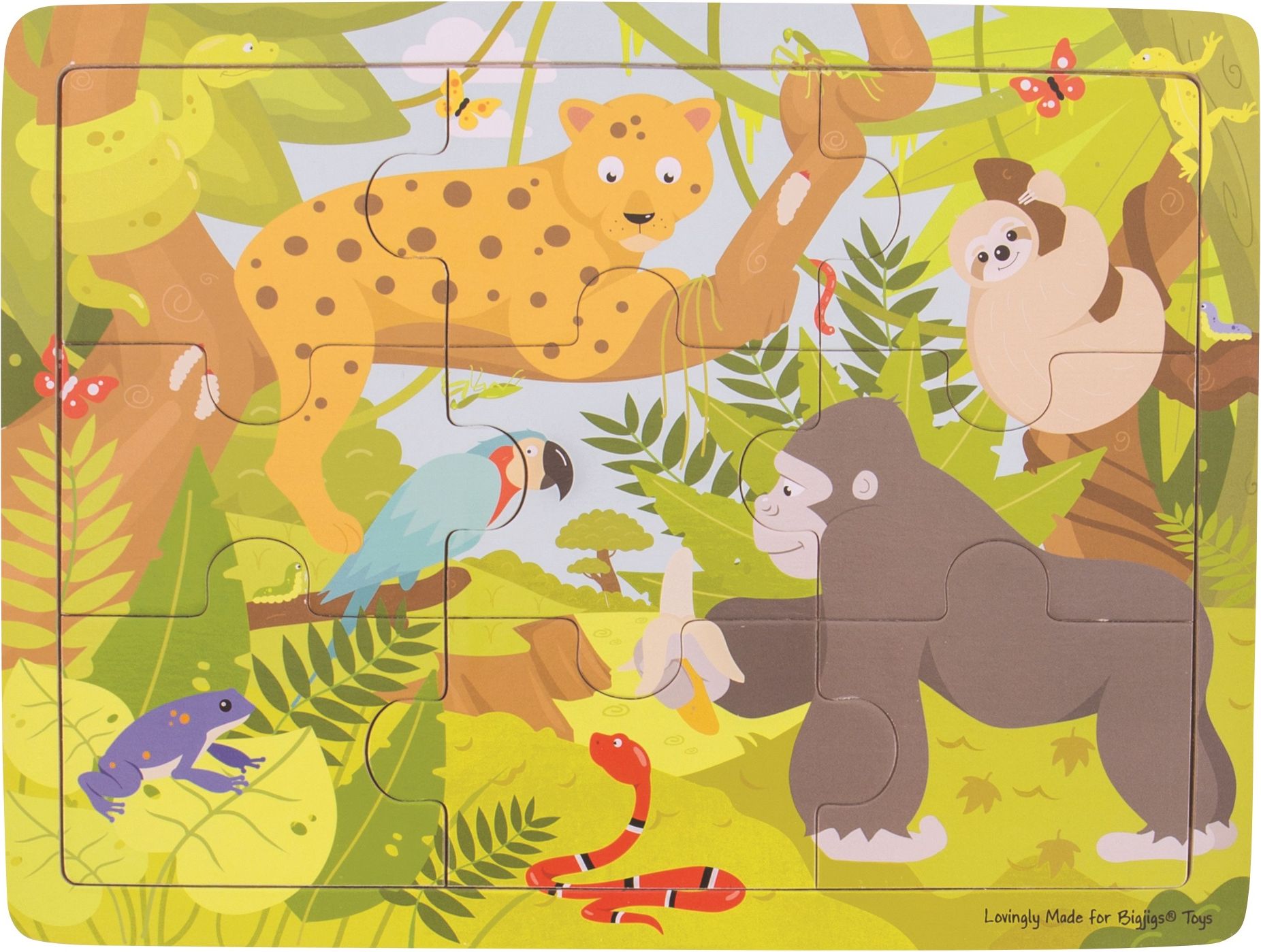 Bigjigs Toys Dřevěné puzzle jungle - obrázek 1