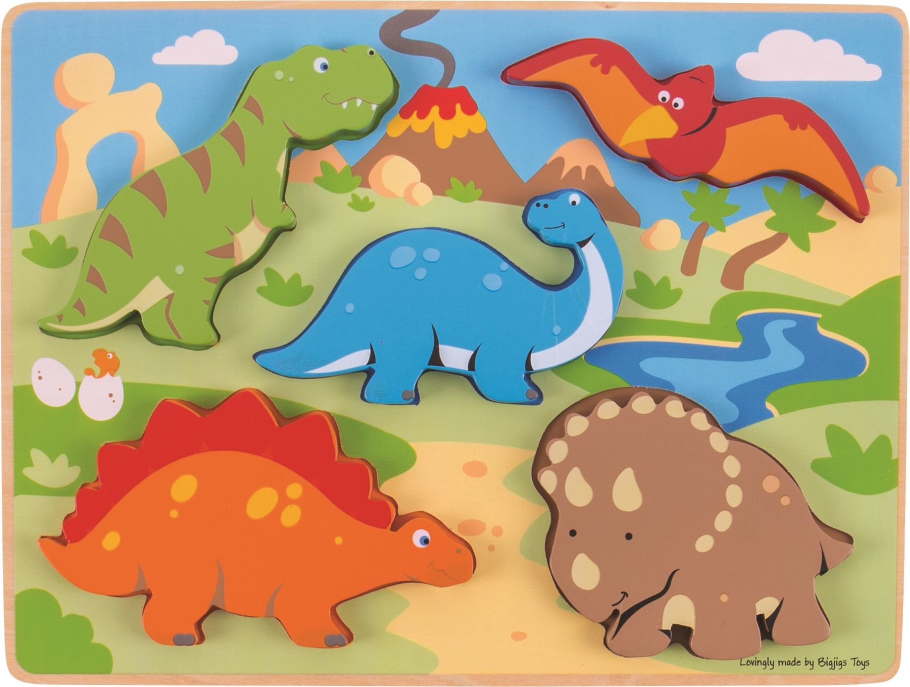 Bigjigs Toys Vkládací puzzle dinosauři - obrázek 1