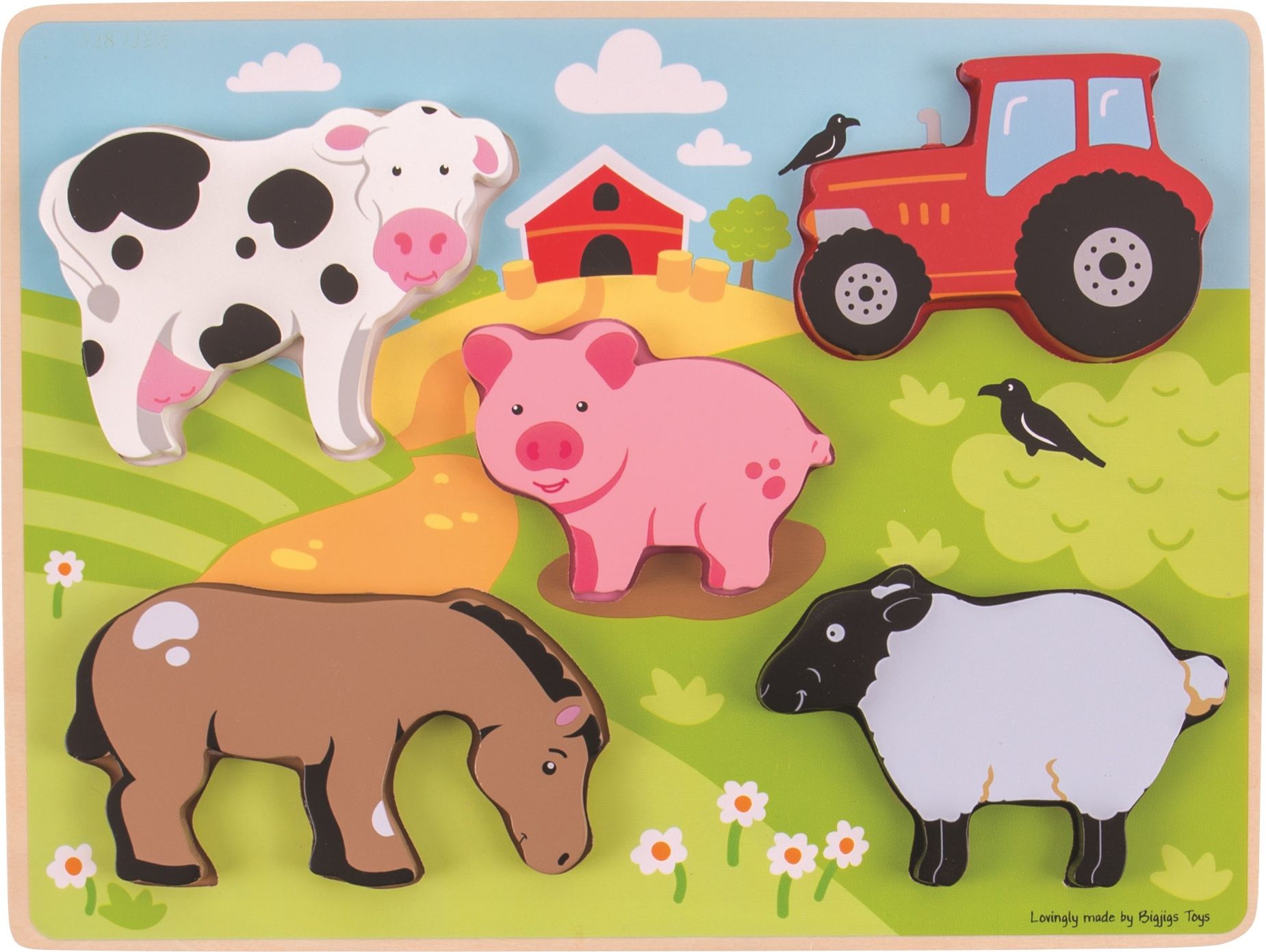 Bigjigs Toys Vkládací puzzle farma - obrázek 1