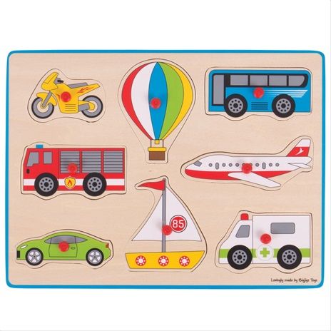 Bigjigs Toys Vkládací puzzle dopravní prostředky - obrázek 1
