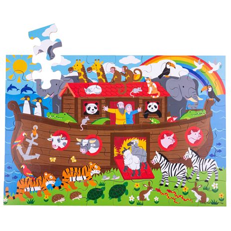 Bigjigs Toys Podlahové puzzle Noemova archa 48dílků - obrázek 1