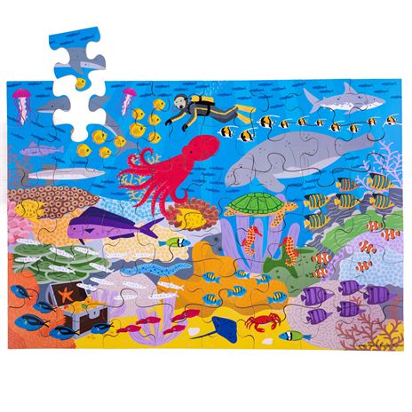 Bigjigs Toys Podlahové puzzle Podmořský svět 48dílků - obrázek 1