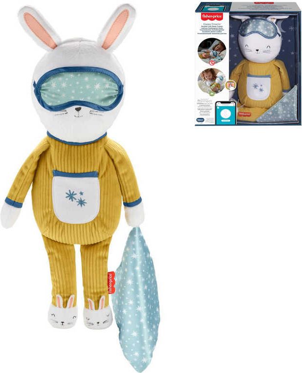 FISHER PRICE Baby zajíček textilní usínáček na spinkání na baterie Světlo Zvuk - obrázek 1
