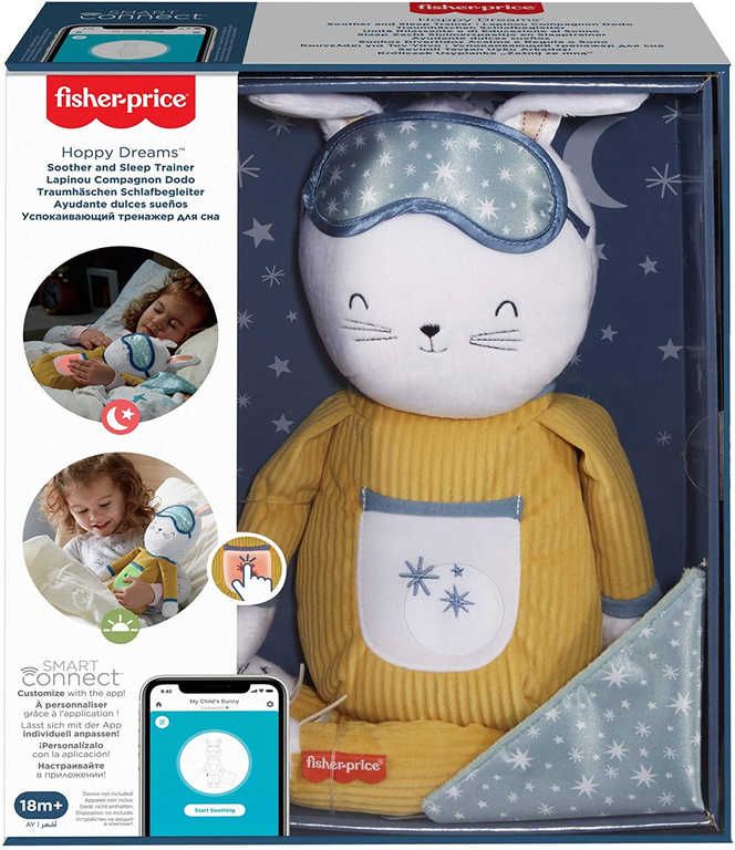 FISHER PRICE Baby zajíček textilní usínáček na spinkání na baterie Světlo Zvuk - obrázek 2