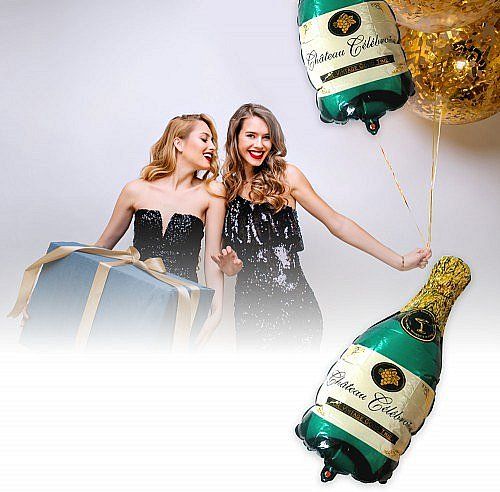 Fóliový balónek - zelené šampaňské - obrázek 1