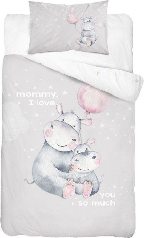 POVLEČENÍ DO POSTÝLKY HROCH LOVE GREY - BAMBUS - obrázek 1