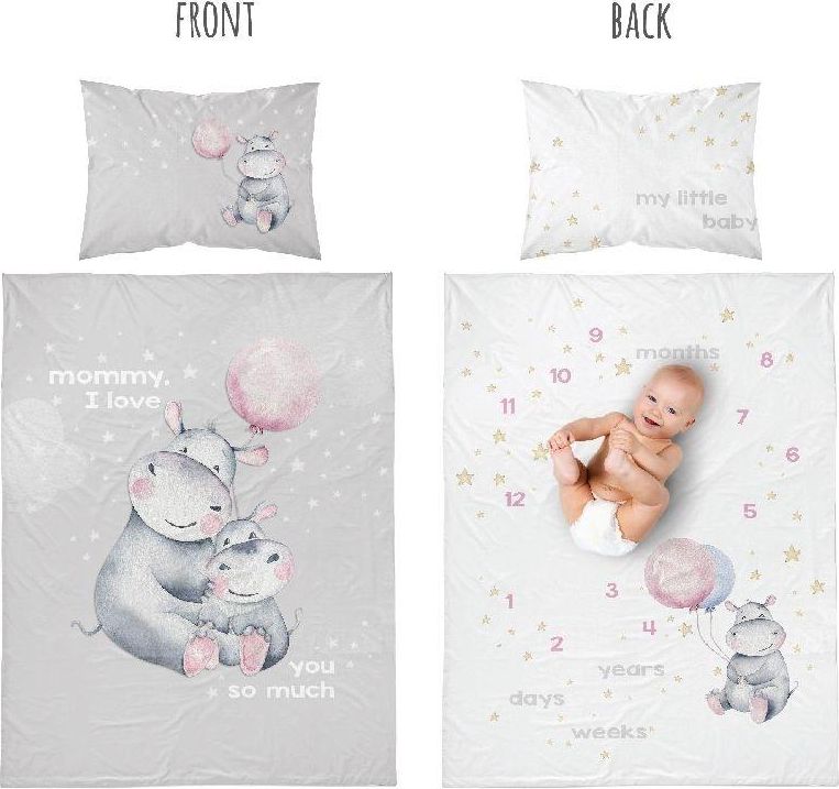 POVLEČENÍ DO POSTÝLKY HROCH LOVE GREY - BAMBUS - obrázek 2