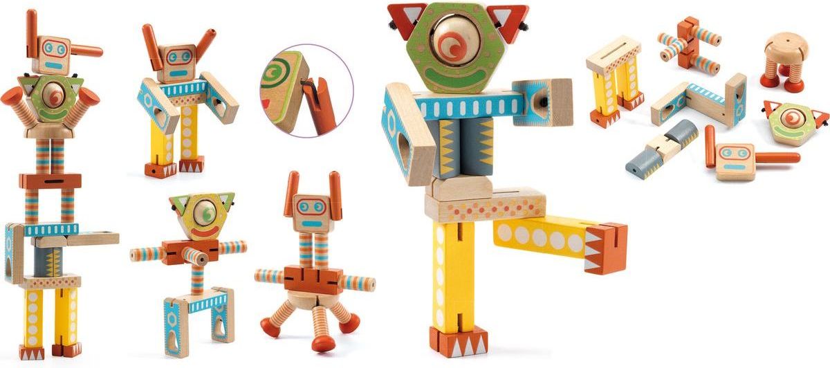 Djeco Pohybliví dřevění Roboti - obrázek 1