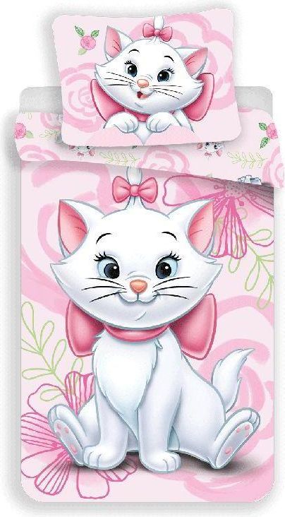 JERRY FABRICS Povlečení Kočička Marie pink 02 micro Polyester - mikrovlákno, 140/200, 70/90 cm - obrázek 1