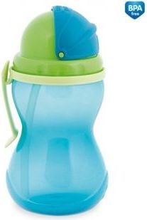 Canpol babies Sportovní láhev se slámkou 370 ml modrá - obrázek 1