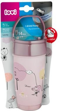 LOVI Hrníček se slámkou LOVELY ACTIVE 350 ml holka - obrázek 3