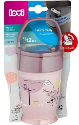 LOVI Hrníček se slámkou LOVELY JUNIOR 250 ml holka - obrázek 3