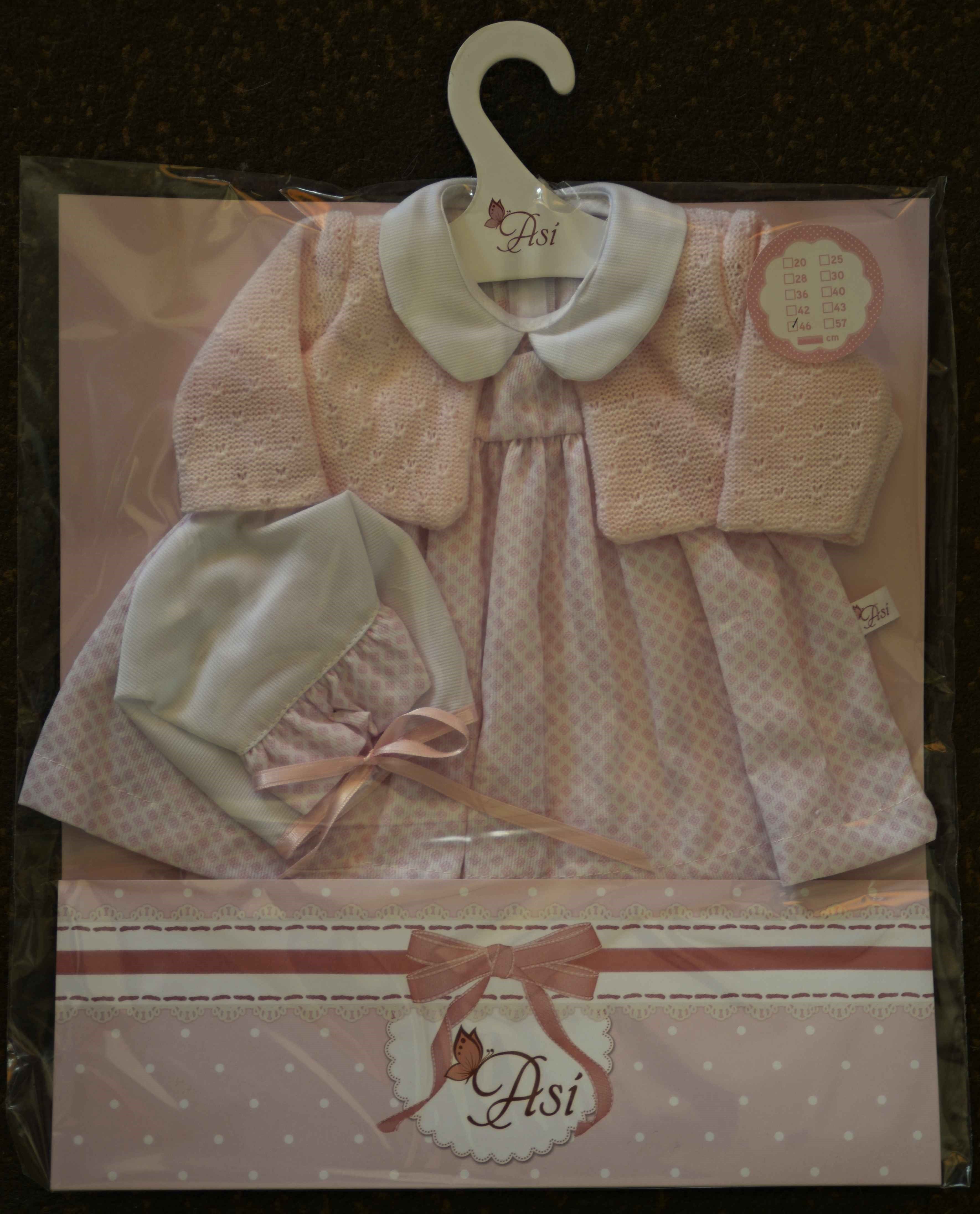 Obleček na miminko-holčičku Leu v růžovo-bílých šatech - obrázek 1