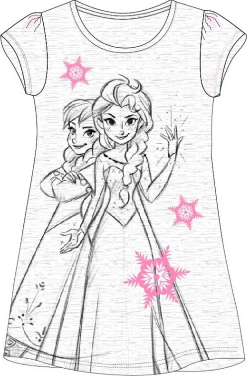 E plus M - Dívčí noční košile Ledové království FROZEN / Elsa a Anna - šedá 104 - obrázek 1