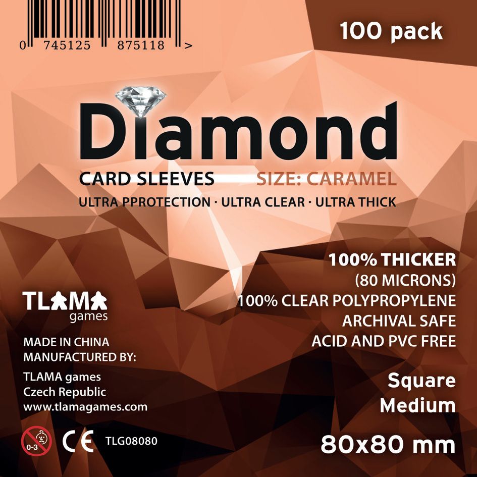 TLAMA games Obaly na karty Diamond Caramel: Square Medium (80x80 mm) - obrázek 1