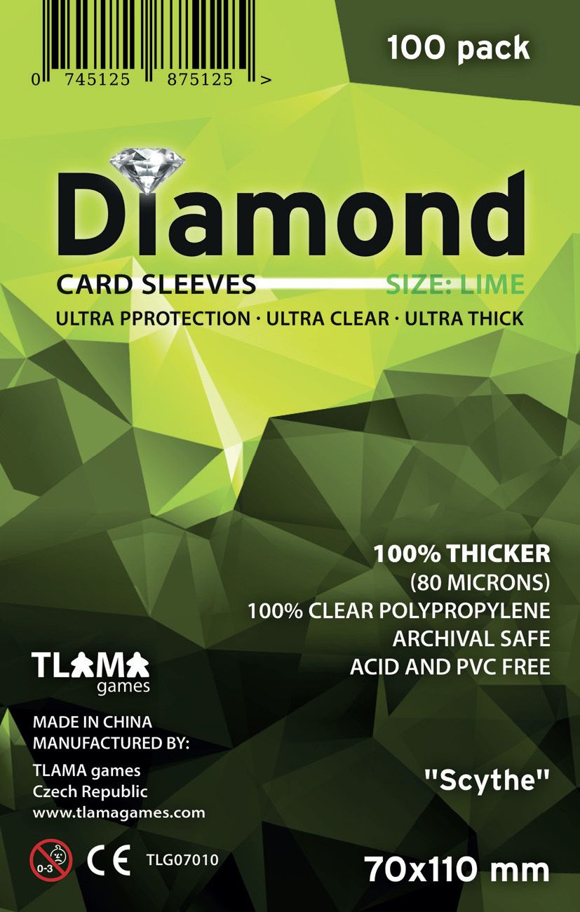 TLAMA games Obaly na karty Diamond Lime: "Scythe" (70x110 mm) - obrázek 1
