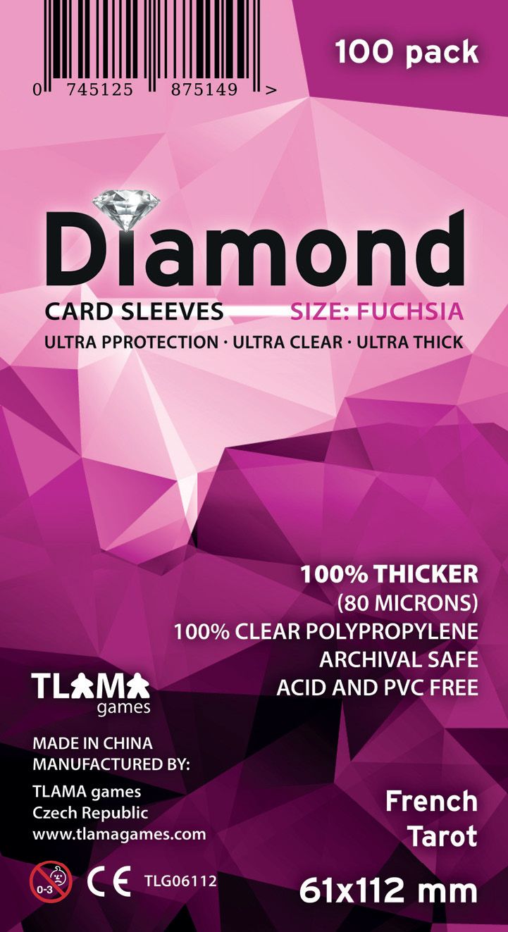 TLAMA games Obaly na karty Diamond Fuchsia: French Tarot (61x112 mm) - obrázek 1