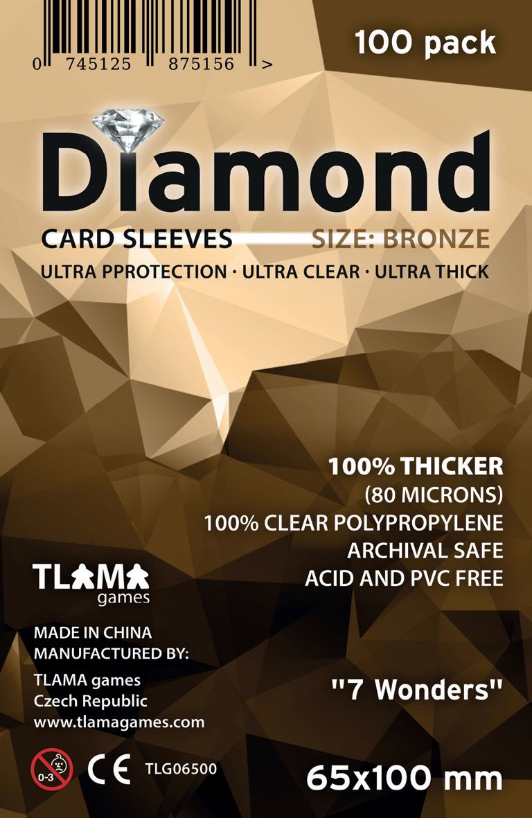 TLAMA games Obaly na karty Diamond Bronze: "7 Wonders" (65x100 mm) - obrázek 1
