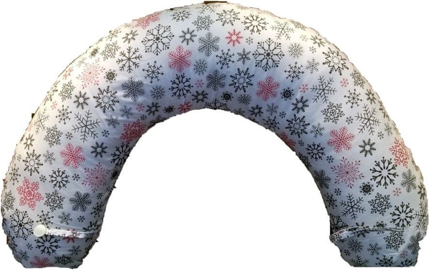 KHC Kojící těhotenský relaxační polštář Miki Obrovský 240 cm Vánoce na bílé Pratelný potah Duté vlákno - obrázek 1
