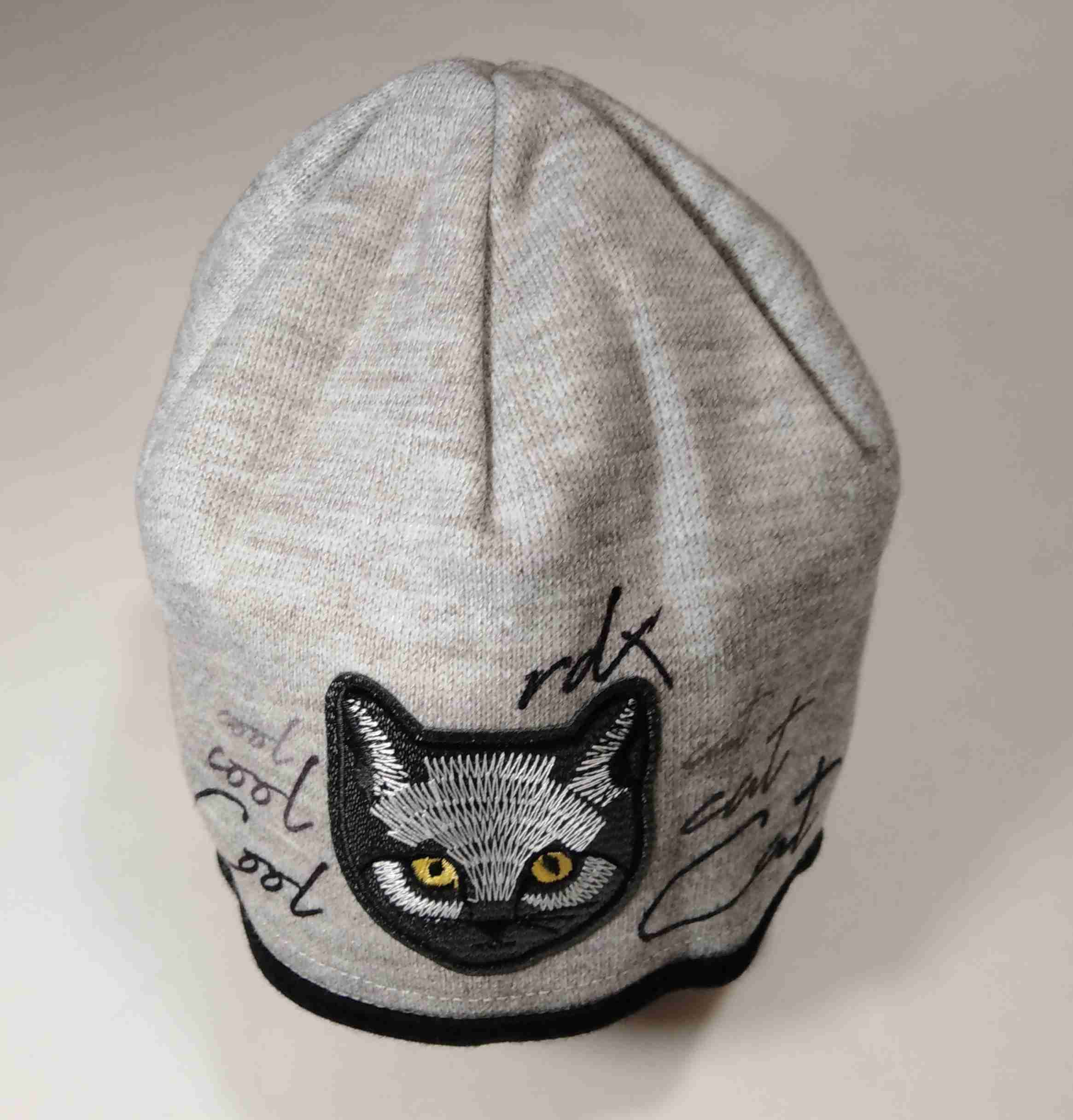 RDX zimní pletená čepice Merino 3751 kočka velikost: 4 - obrázek 1