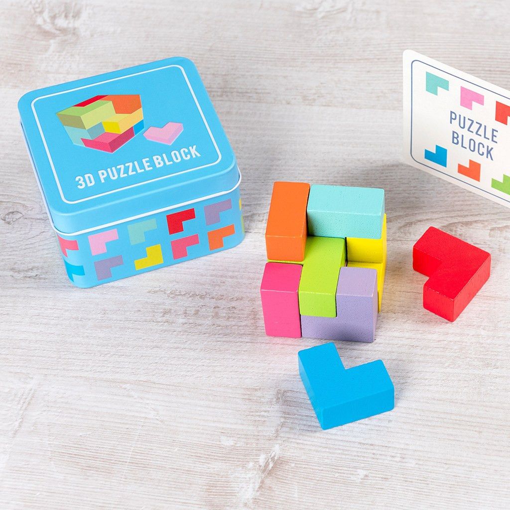 Rex London Dřevěné 3D puzzle v plechové krabičce - obrázek 1