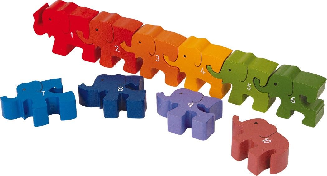 Sloni - puzzle s čísly - obrázek 1