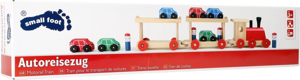 dřevěný vláček převážející auta - obrázek 2