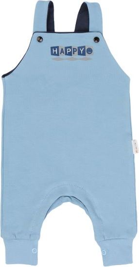 Mamatti Dětské láclové kalhoty Happy - modré, vel. 68 - 68 (4-6m) - obrázek 1