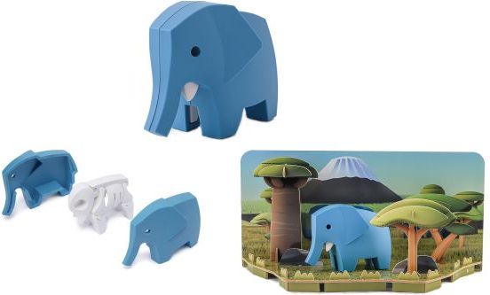 HALFTOYS SLON - magnetická skládací hračka s 3D modelem savany - obrázek 1