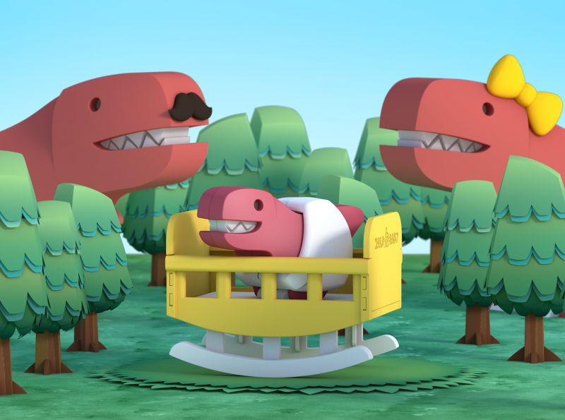 HALFTOYS BABY T-REX - magnetická skládací hračka - obrázek 1
