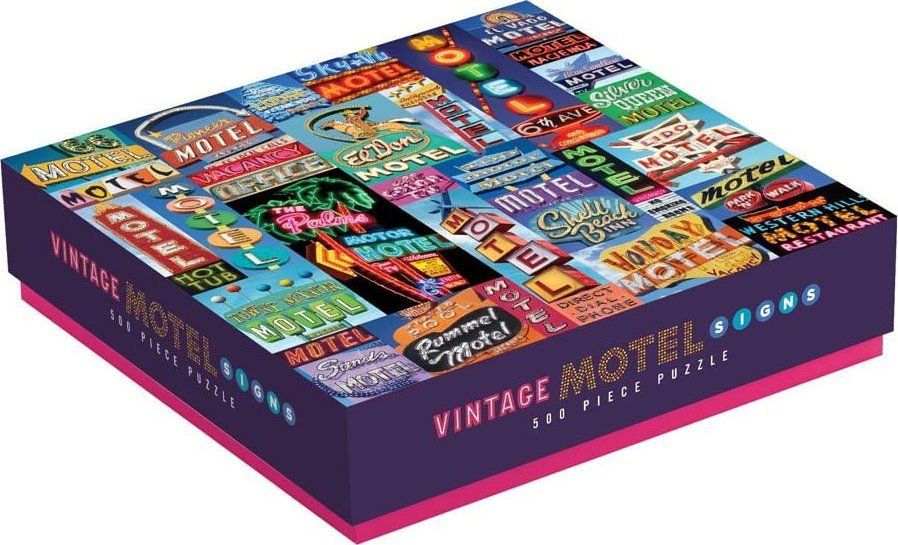 GALISON Čtvercové puzzle Motelové poutače 500 dílků - obrázek 2