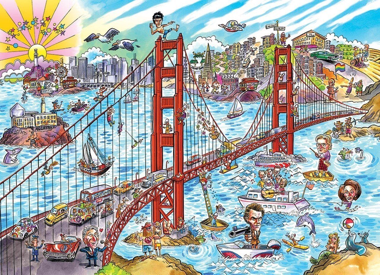 COBBLE HILL Puzzle Doodle Town: San Francisco 1000 dílků - obrázek 1