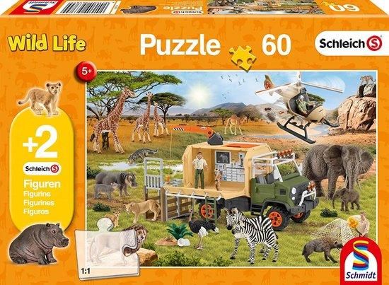 SCHMIDT Puzzle Schleich Záchrana zvířat 60 dílků + figurky Schleich - obrázek 1