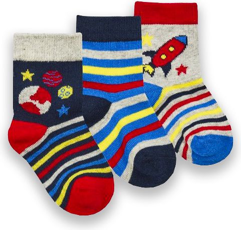 Cotton Rich Ponožky kojenecké chlapecké vesmír B 3 páry velikost ponožek: 0-15 (0-6 měsíců) - obrázek 1